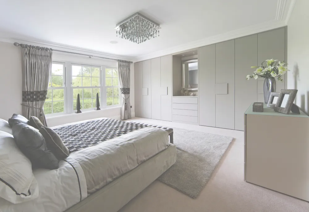 Made-to-measure bedrooms and bespoke wardrobes help create cleaner storage, better use of space and a more finished look. || New Flair can plan fitted furniture around room size, style, doors, finishes and storage needs.